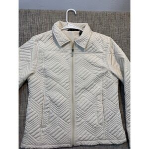 Jane Ashley White Quilt Pattern Jacket‎ Casual Lifestyle Women's Lite Coat Small